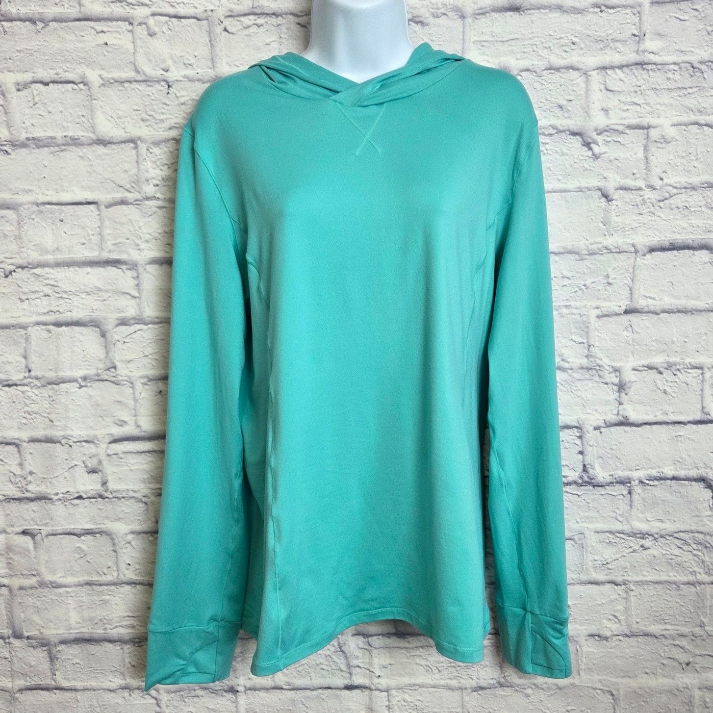 Fabletics Fabletics XL Teal Hoodie Thumbholes, Back and Wrist Pockets Size XL / US 12-14 / IT 48-50 - 2 Thumbnail