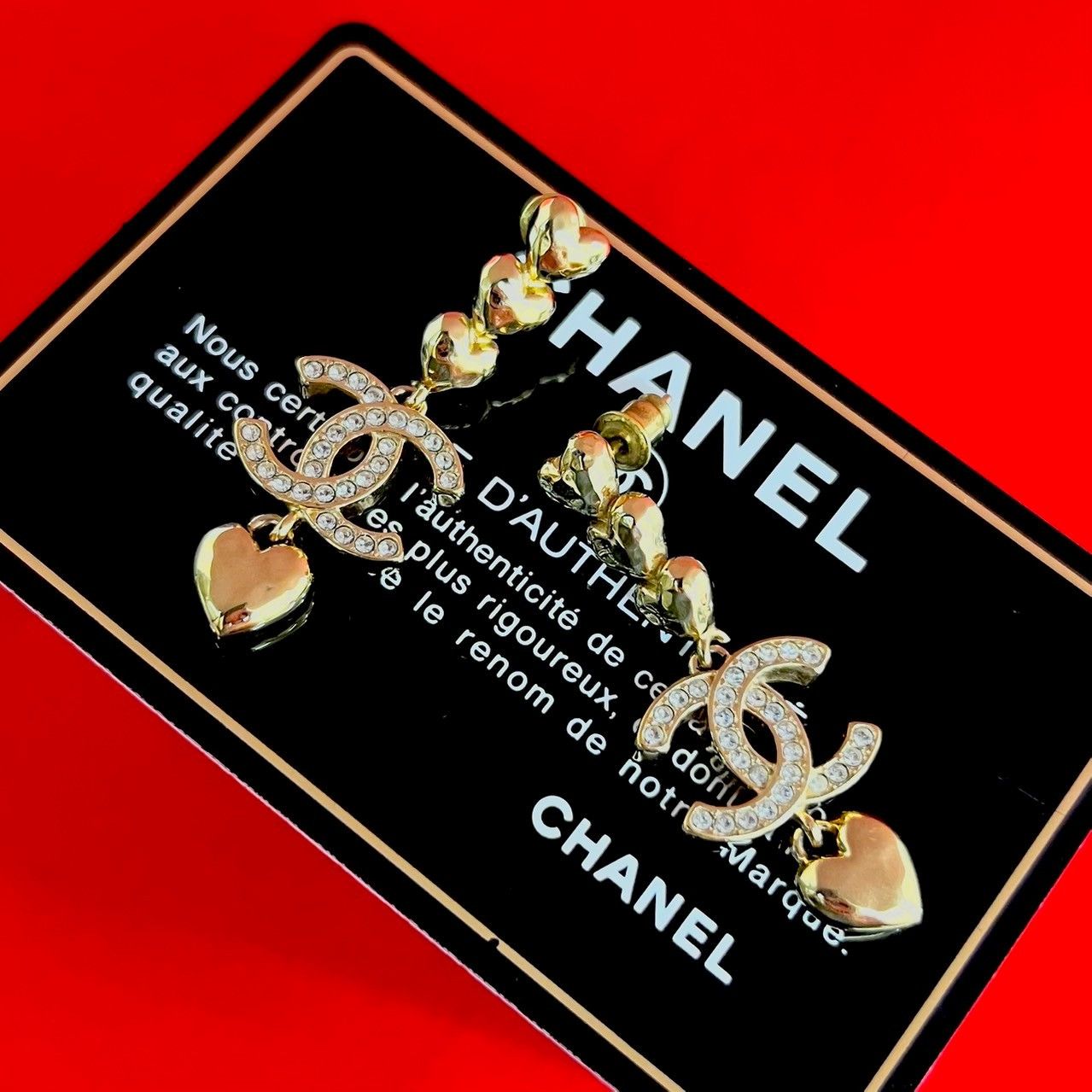 Chanel Chanel Chanel Coco Mark Heart Earrings Metal Earrings DUTY FREE for USA Size ONE SIZE - 1 Thumbnail