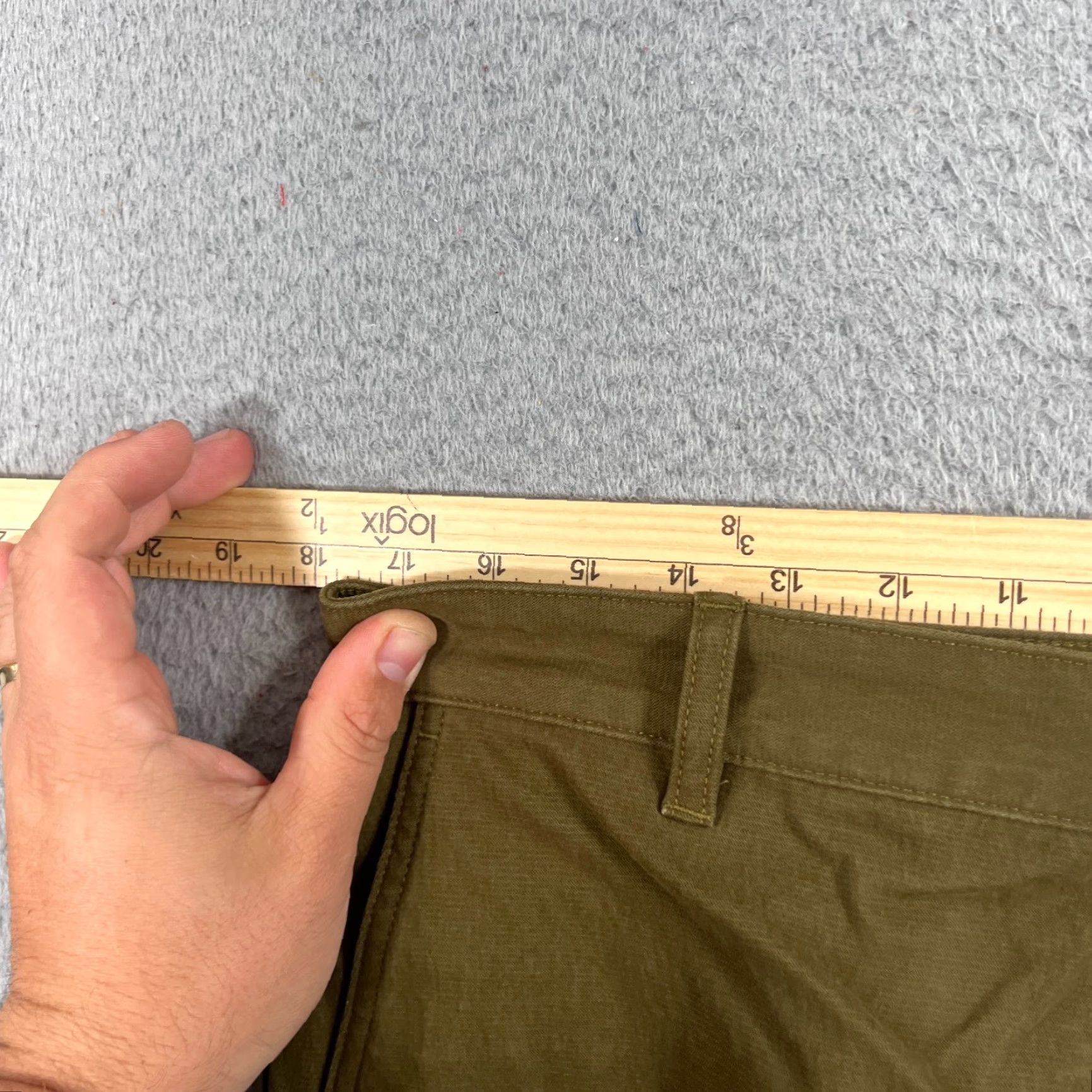 Cos VINTAGE COS Women's Straight Leg Pants Size 12 Cotton Blend Twill Olive Green Chino Casual Business Formal Size 34" / US 12 / IT 48 - 5 Thumbnail