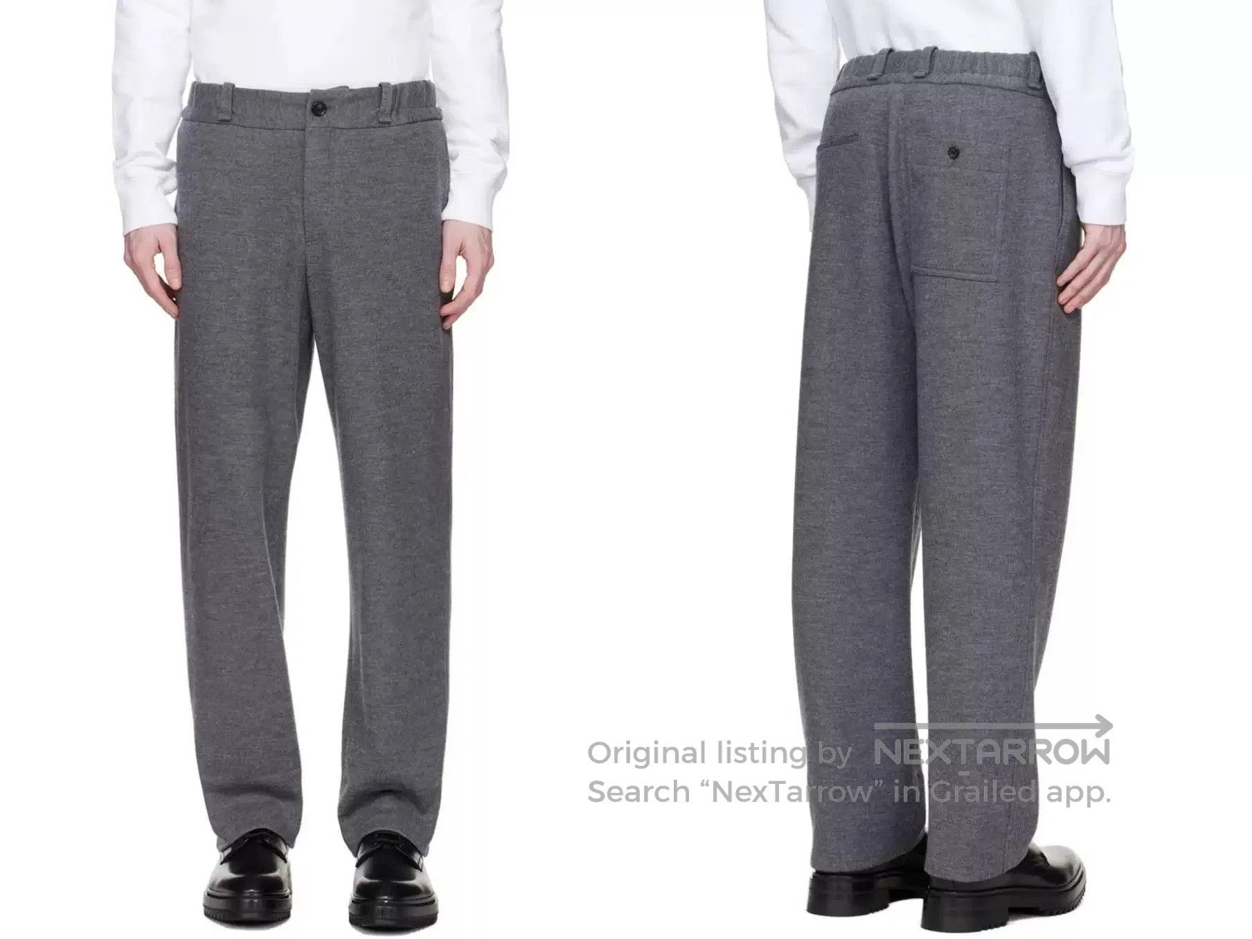 Lanvin LANVIN Gray Elasticated Waist Wool Pants. Size US 36 / EU 52 - 6 Thumbnail