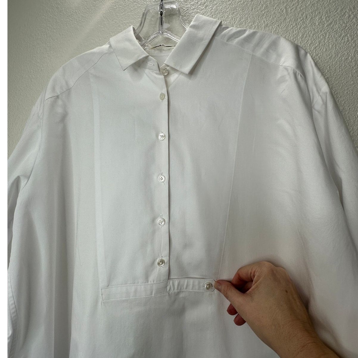 mina perhonen Mina Perhonen Siipi Cotton White 3/4 Button Shirt Dress 38 / Size S / US 4 / IT 40 - 7 Thumbnail