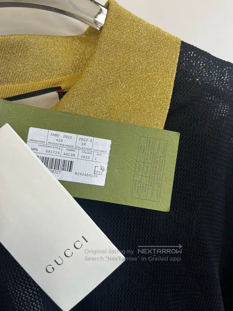 Gucci Gucci Black and gold colour block dark pattern old flower Size L / US 10 / IT 46 - 3 Thumbnail