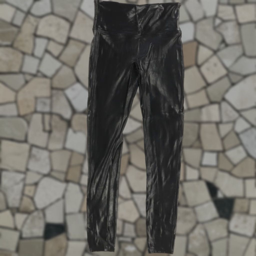 Spanx Spanx High Stretch Faux Leather Nylon Woven Leggings Pants Black Women's M Size 32" / US 10 / IT 46 - 1 Thumbnail