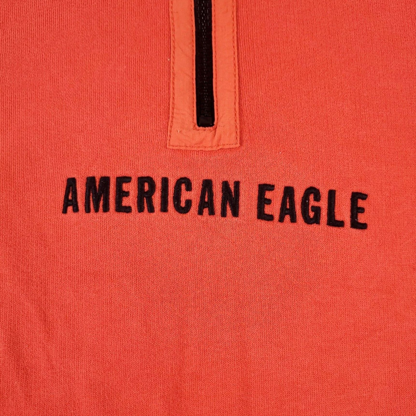 American Eagle Outfitters American Eagle Mens Large Orange Quarter Zip Pullover Sweatshirt Size US L / EU 52-54 / 3 - 2 Thumbnail
