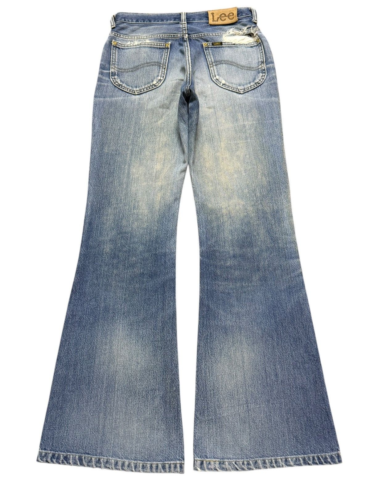 Lee Vintage 90s Lee Rider Mud Wash Faded Whiskers Wide Leg Flare Size 26" / US 2 / IT 38 - 2 Thumbnail