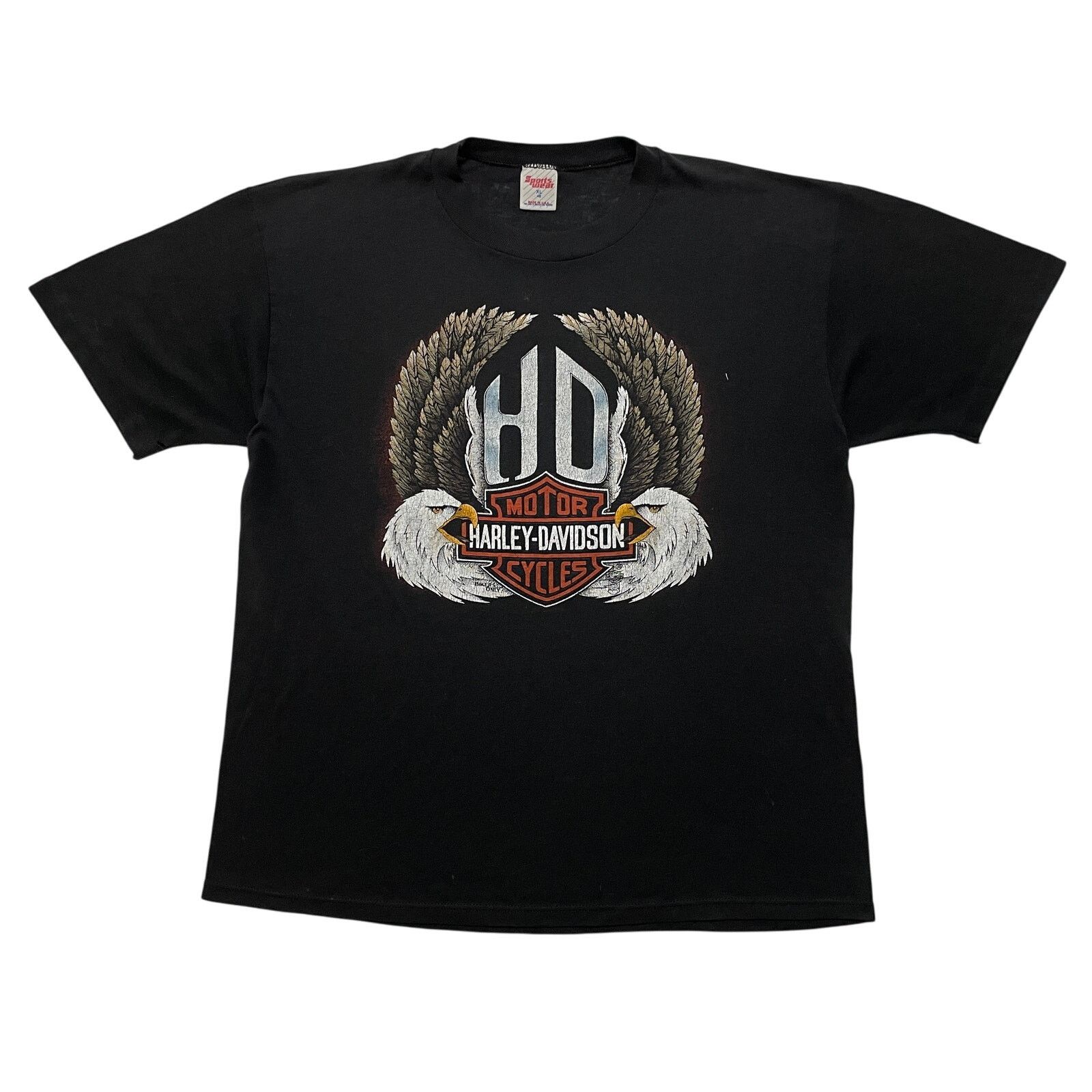 Harley Davidson VTG 80's Harley Davidson Eagle Black Thin Graphic T-Shirt XL Size US XL / EU 56 / 4 - 1 Thumbnail