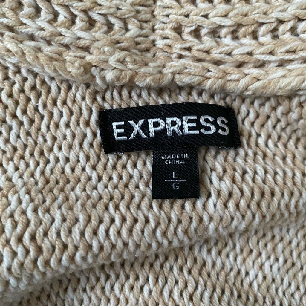 Express Express women L open front short sleeve knit cardigan beige Size L / US 10 / IT 46 - 6 Thumbnail