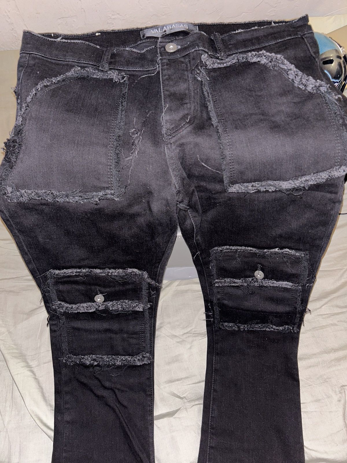 image of Valabasas Stacked Flared Jeans in Black, Men's (Size 36)