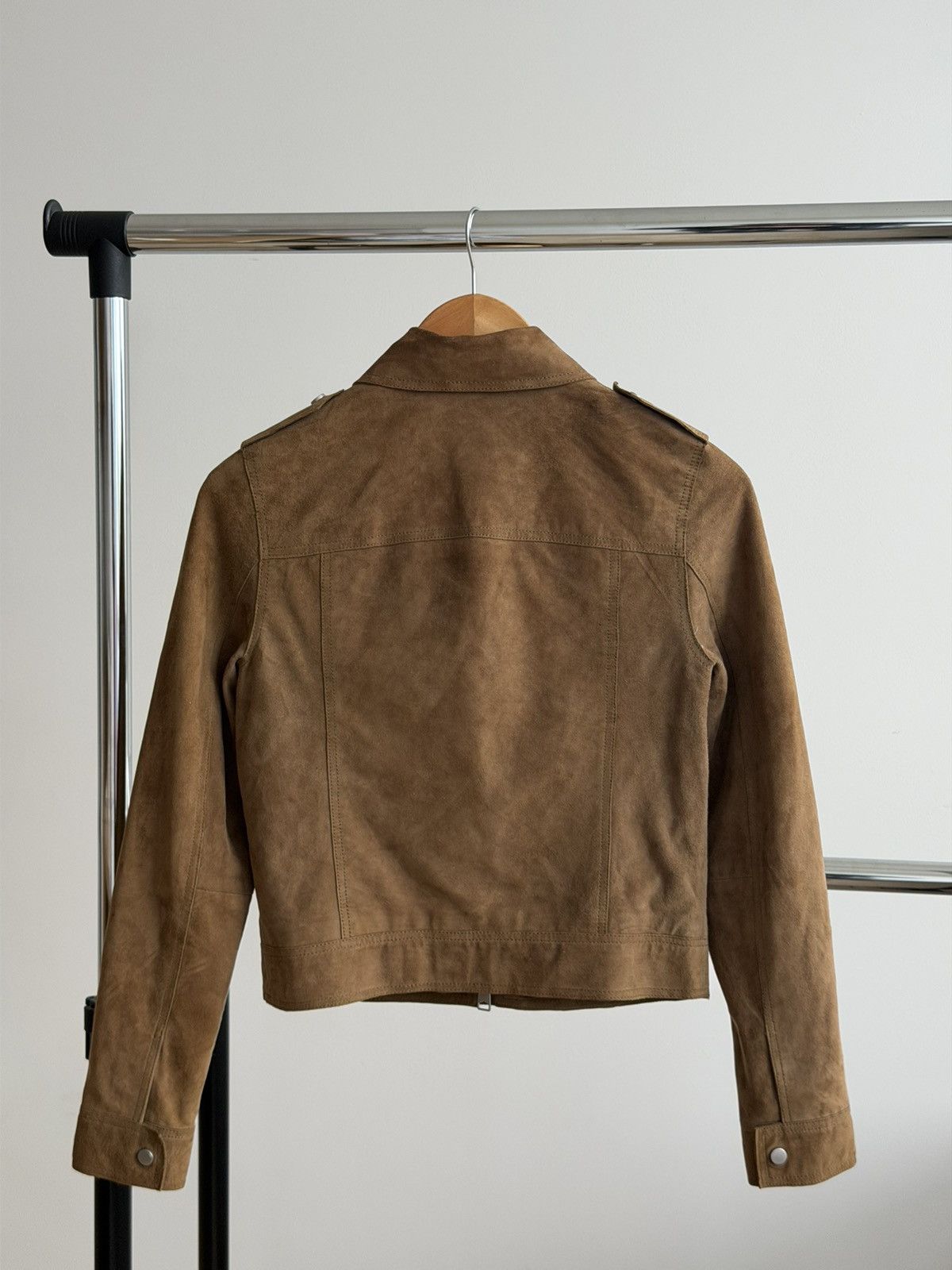 Allsaints Allsaints Suede Leather Brown Jacket Cropped Size S / US 4 / IT 40 - 7 Thumbnail