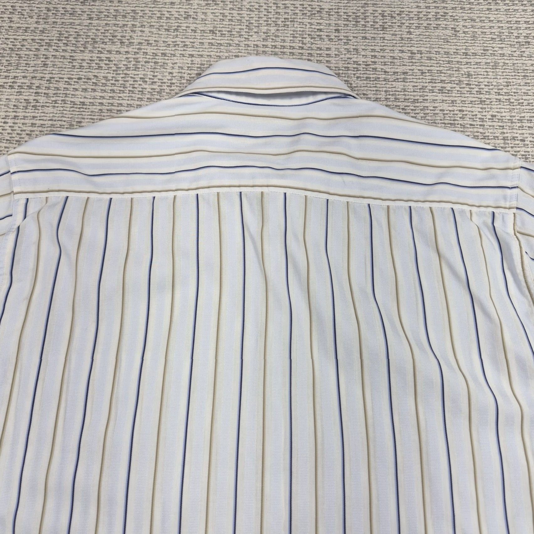 Ermenegildo Zegna Ermenegildo Zegna Button Up Shirt Mens Large White Stripe Long Sleeve Dress Shirt Size 42R - 7 Thumbnail