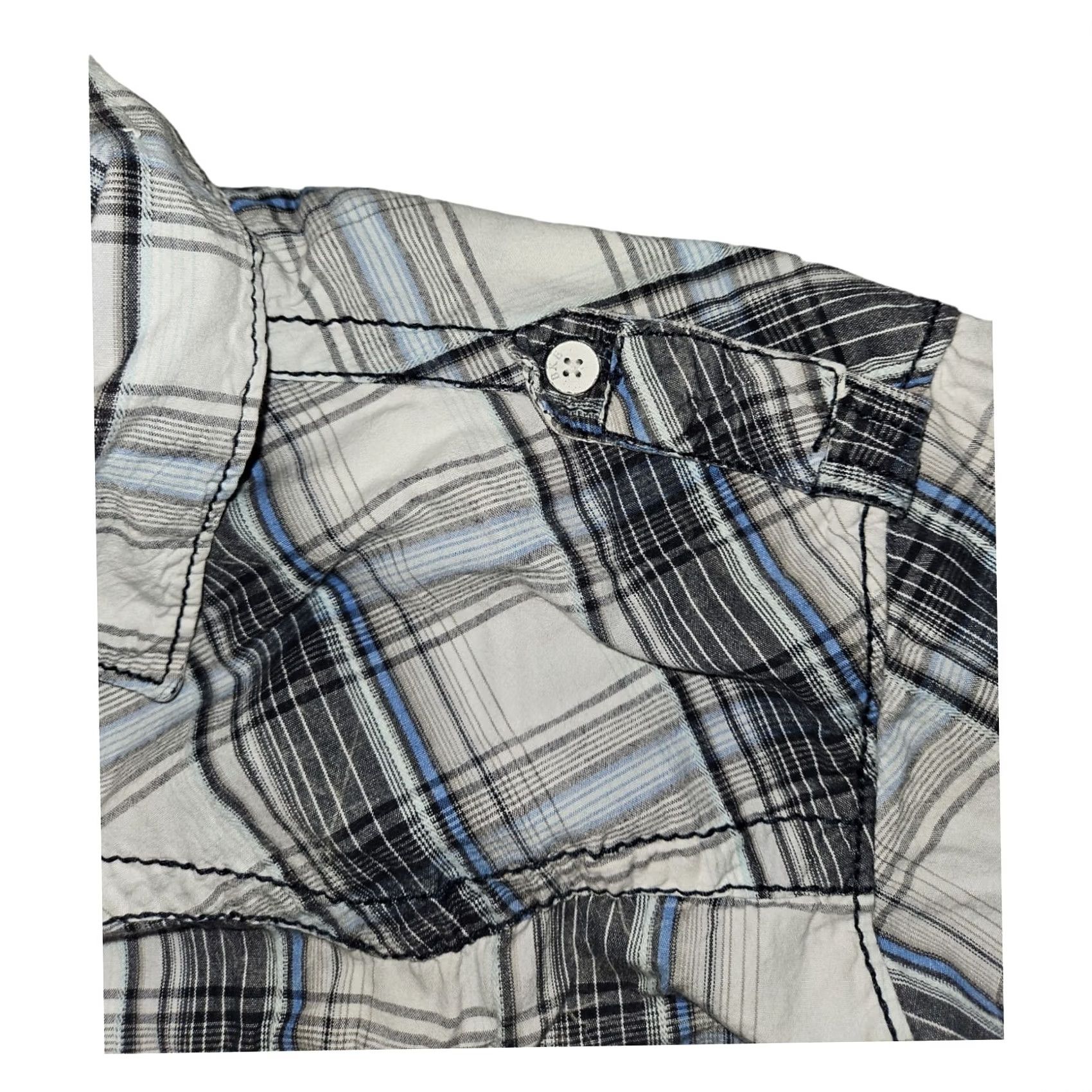 Vintage VINTAGE Buckle Shirt Short Sleeve Men L Slim Fit Plaid Casual Hipster Buckle Button-Up Shirt Size US L / EU 52-54 / 3 - 5 Thumbnail
