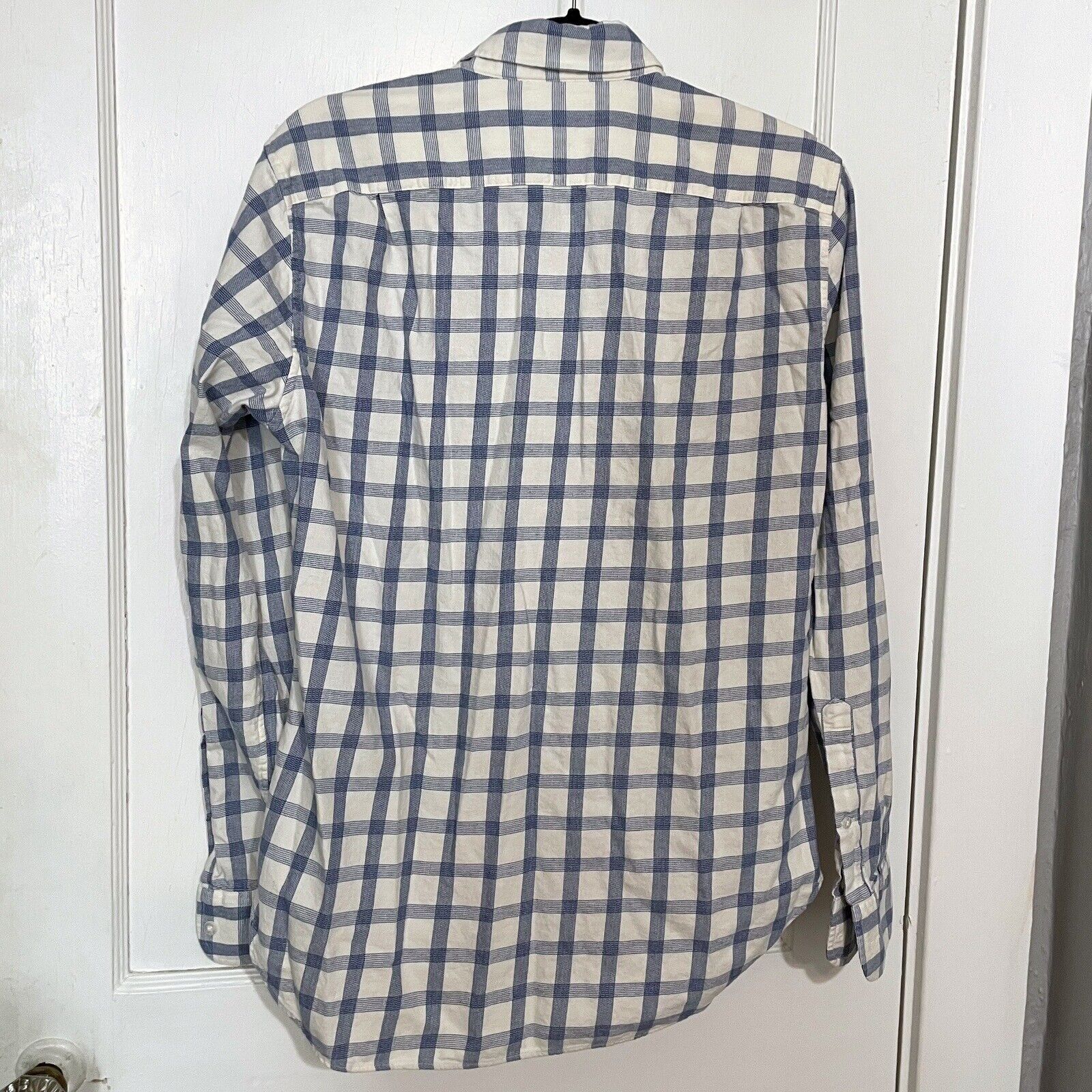 Bonobos Bonobos Shirt Mens Small White Blue Check Flannel Button Up Size US S / EU 44-46 / 1 - 4 Thumbnail