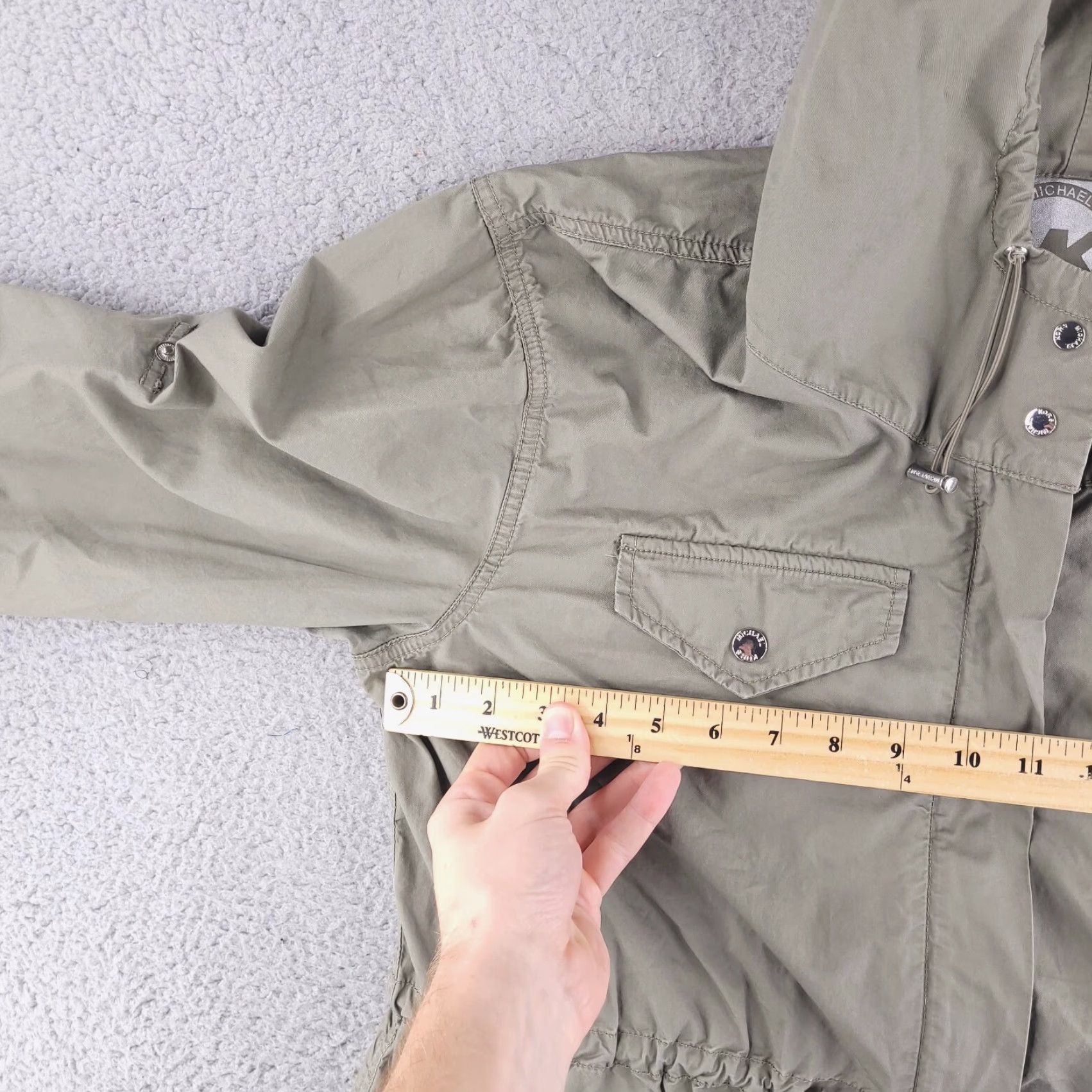 Michael Kors Michael Kors Jacket Womens Large Olive Military Cinch Waist Cotton Basic Jacket Mens Womens Girls Size L / US 10 / IT 46 - 5 Thumbnail