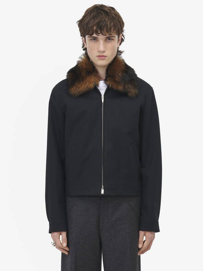 Alexander McQueen o1srvl11e0226 Shearling Detail Blouson Jacket​ In Black Size US L / EU 52-54 / 3 - 6 Thumbnail
