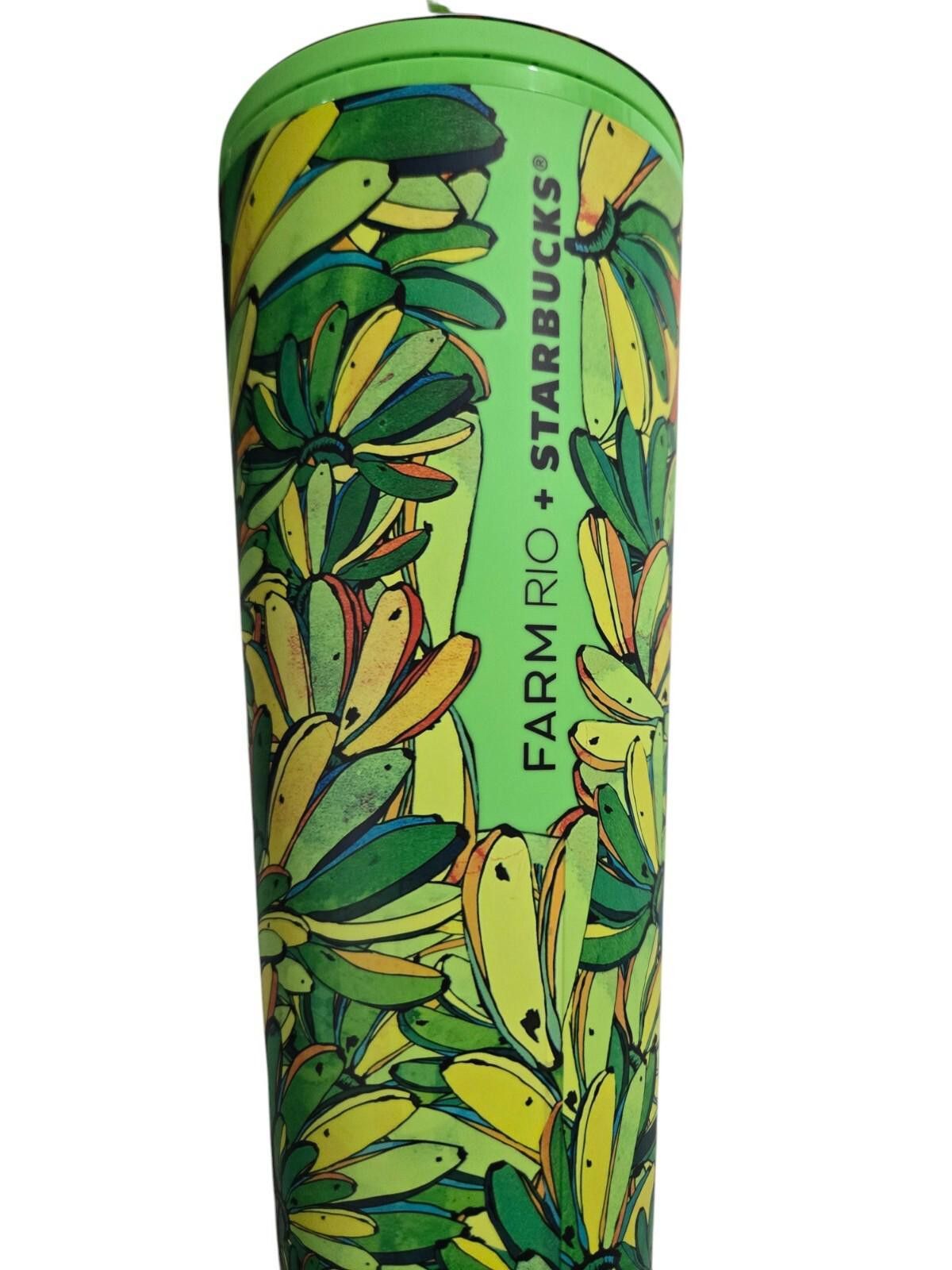 Designer Starbucks Banana Tumbler Farm Rio 2025 Straw Topper 24oz NWT Size ONE SIZE - 2 Thumbnail