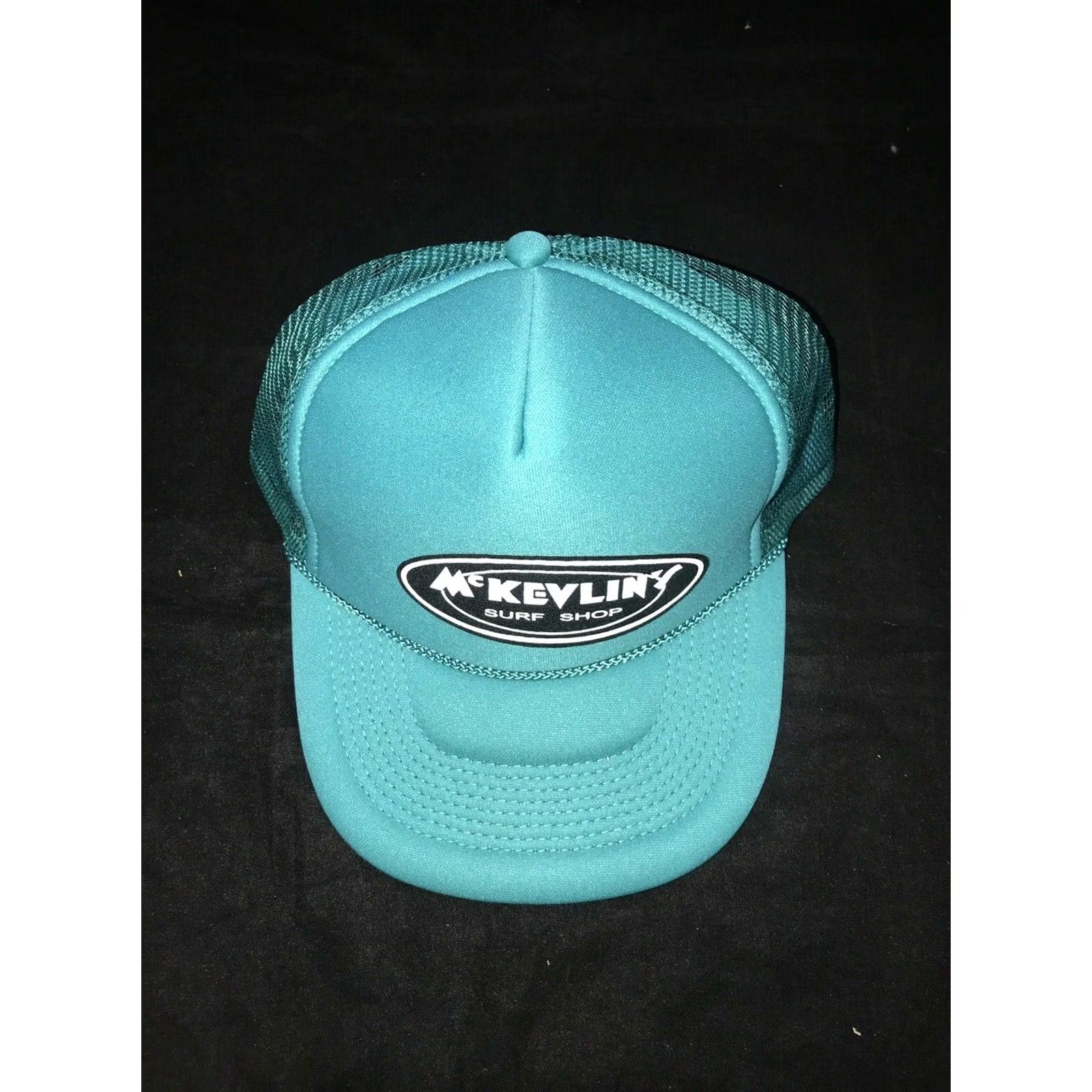 Vintage McKEVLIN'S Surf Shop Blue Trucker Hat Baseball Cap Mint condition Dad New Mens Snapback Adjustable Mesh Back Polyester Solid Vintage Yes Size ONE SIZE - 3 Thumbnail