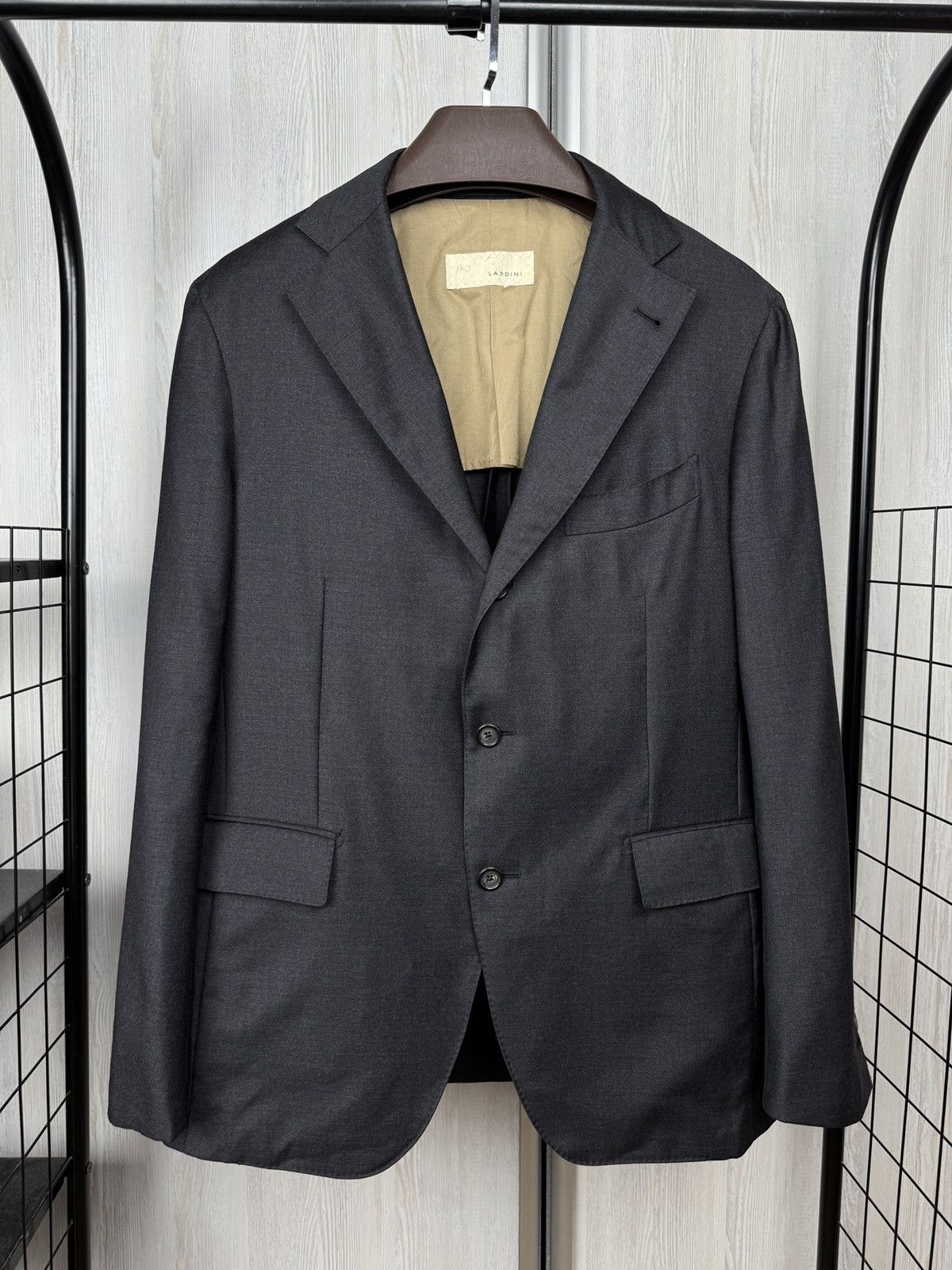 Lardini Lardini Grey Unlined Button wool made in Italy Blazer Size 40R - 2 Thumbnail