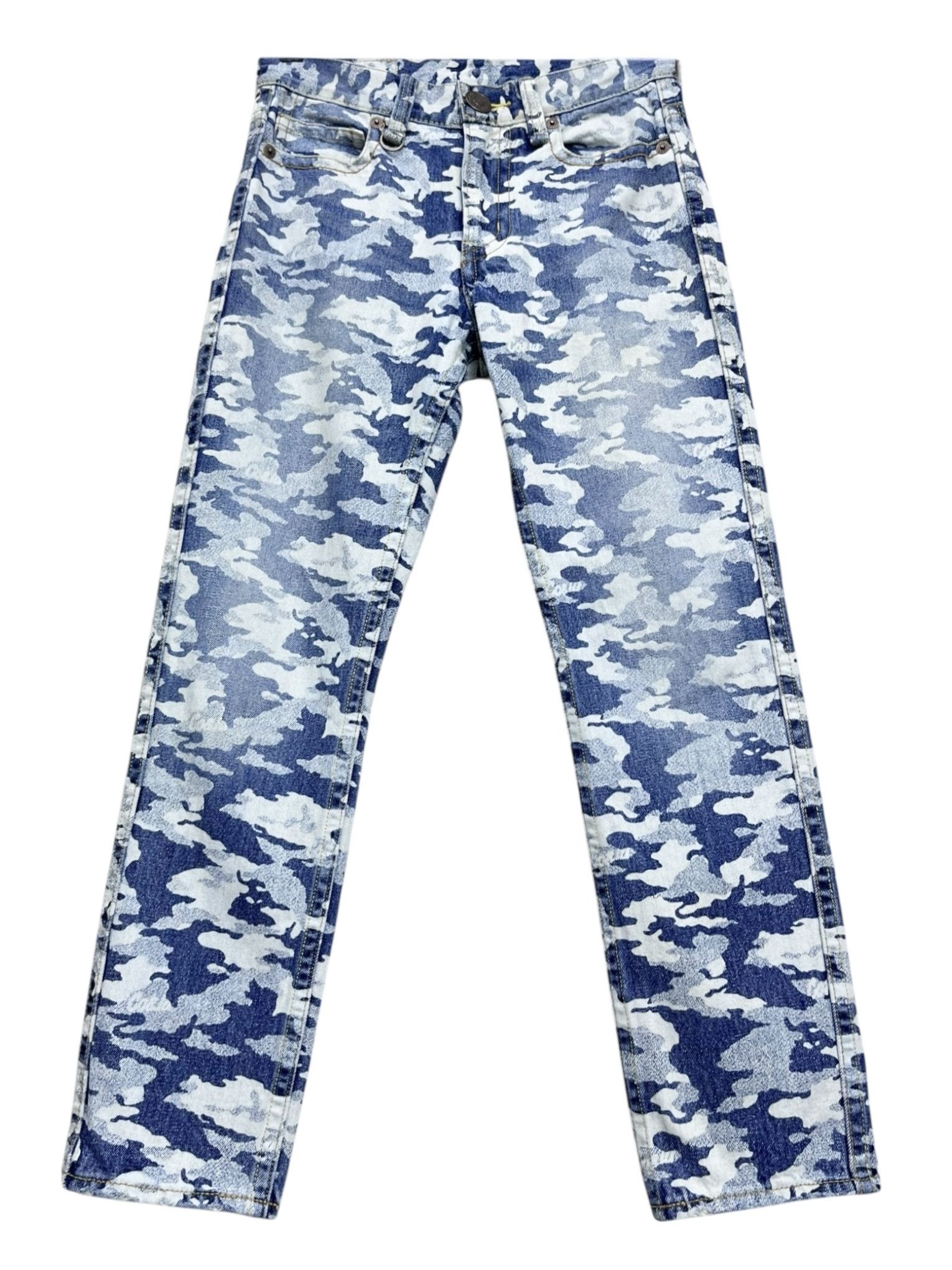 Hysteric Glamour FYE🔥RARE Camo Blue Print Denim Inspired by Hysteric Glamour Size US 27 - 1 Thumbnail