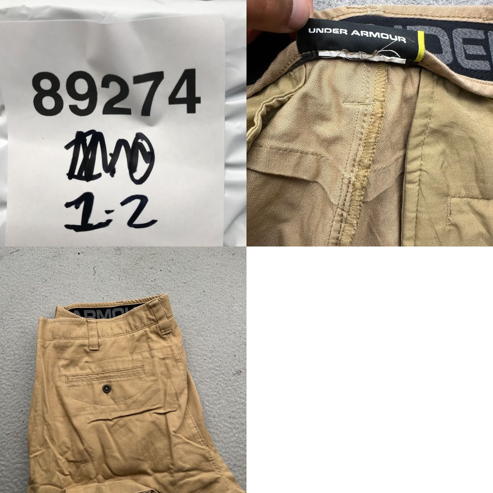 Under Armour Under Armour Chino Pants Mens 40x25 Pockets Baggy Logo Brown Shirt Trouser Pants, Button Zip, Straight, Regular Fit, Casual, Brown, 40x25 Size US 40 / EU 56 - 9 Thumbnail