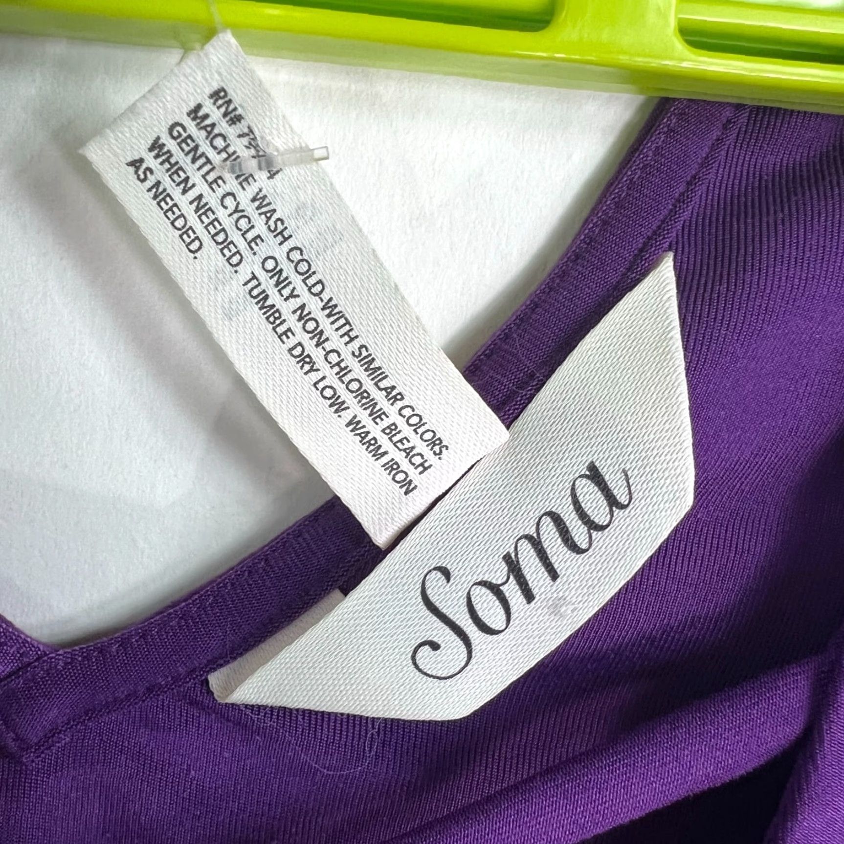 Vintage Soma Womens Knit Top Butterfly Purple XS Criss Cross Tunic Blouse Short Sleeve Round Neck Pullover Casual Workwear Party/Cocktail Vintage No Size XS / US 0-2 / IT 36-38 - 5 Thumbnail