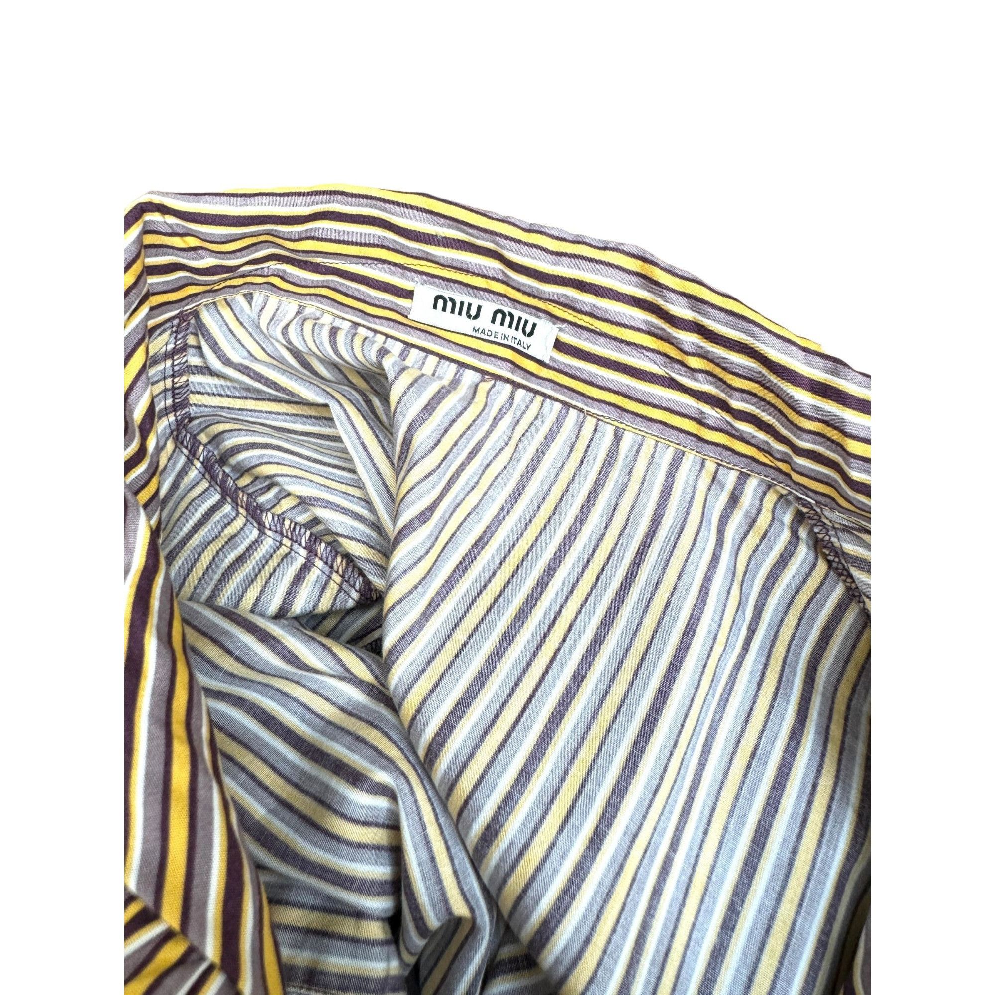 Miu Miu Ruffled Striped Collar Shirt Size M / US 6-8 / IT 42-44 - 5 Thumbnail