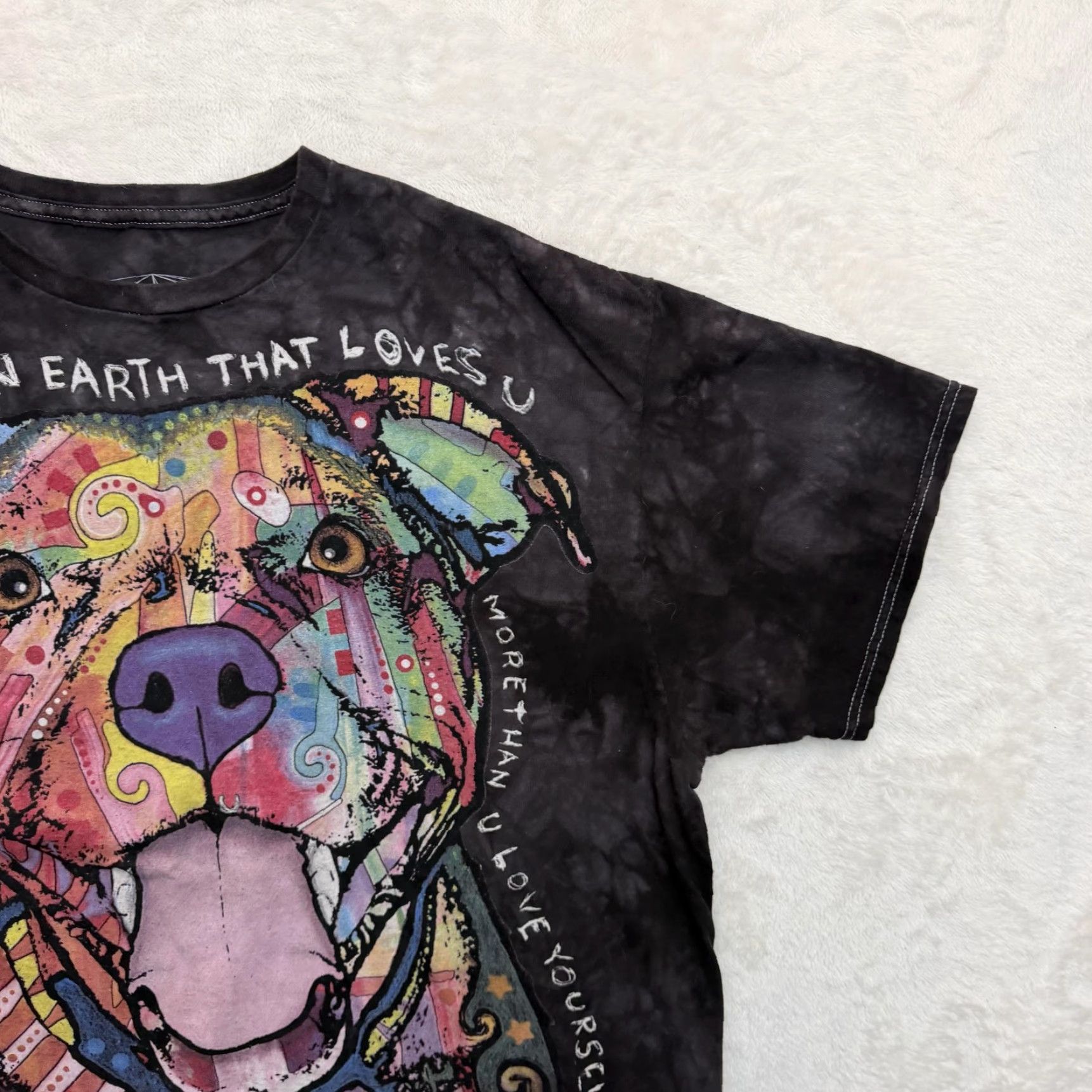 Vintage 3DTEES Shirt Mens XL Black Tie-Dye Dog Quote Dean Russo Graphic Art T-Shirt Size US XL / EU 56 / 4 - 4 Thumbnail