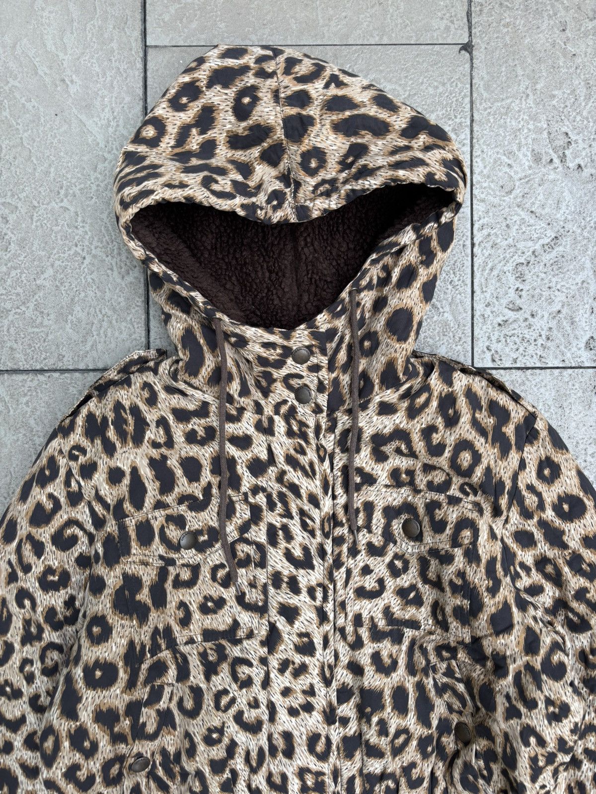 Jeremy Scott × Moschino Leopard Hooded Parka Jacket Size M / US 6-8 / IT 42-44 - 3 Thumbnail