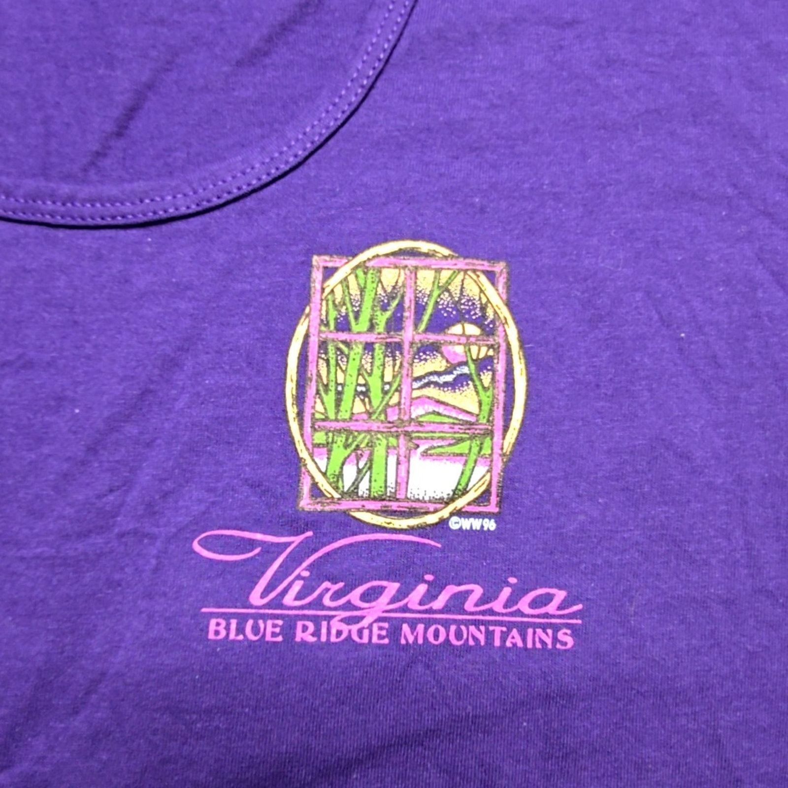 Vintage Vintage Virginia Blue Ridge Mountains Shirt Purple L Tee 90s Size L / US 10 / IT 46 - 2 Thumbnail
