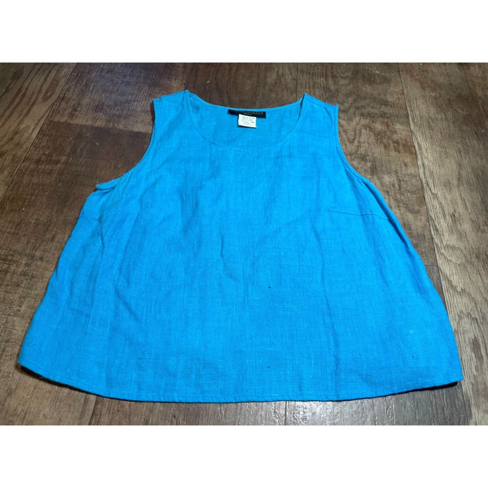 Vintage HARVE BERNARD Jacket with Blouse Womens 16W Blue 100% Linen Shacket Jacket Blue 16W Womens Size XXL / US 16-18 / IT 52-54 - 6 Thumbnail