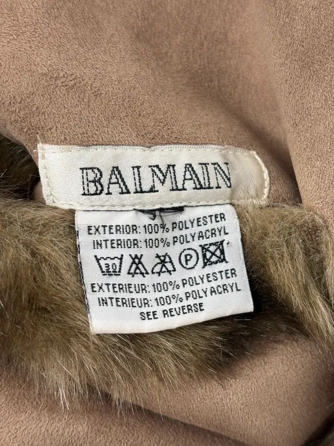 Balmain 1990s Balmain Beige Faux Fur Reversible Coat Size US M / EU 48-50 / 2 - 16 Thumbnail
