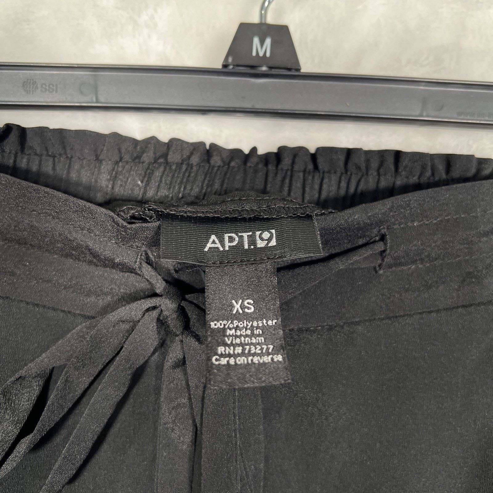 Apt. 9 NWT Apt.9 Black Tie Waist Pull-On Pleated Soft Dress Pants Size 25" / US 0 / IT 36 - 2 Thumbnail