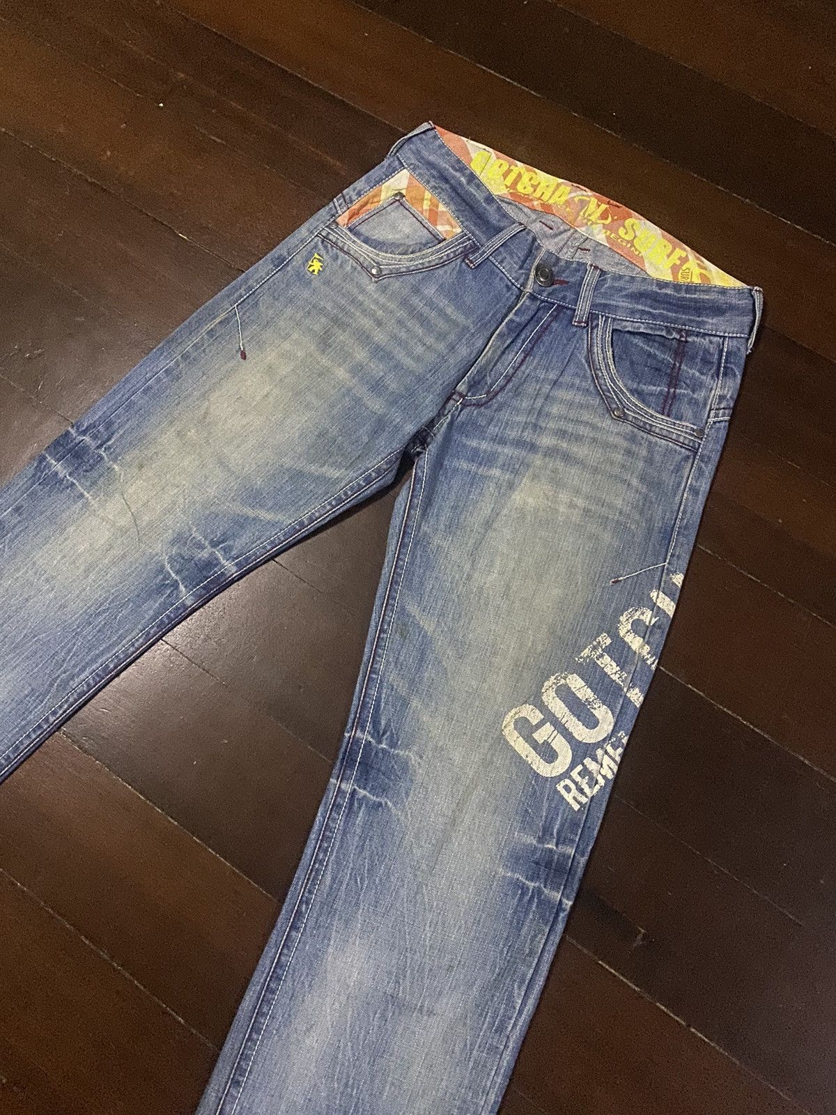 Gotcha × Japanese Brand × Vintage Vintage Gotcha Suf Back Embroidered Denim Jeans Size US 34 / EU 50 - 15 Thumbnail
