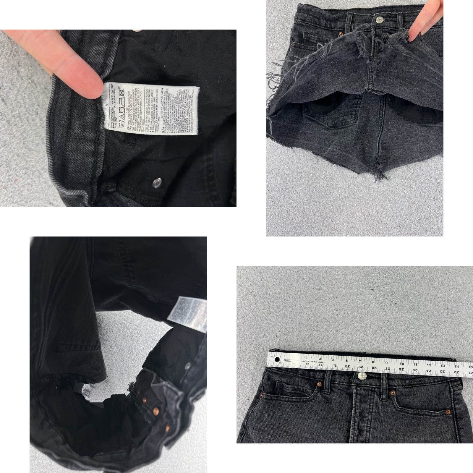 Old Navy Old Navy Shorts Black Denim Button 8 27x2 2.0 Inseam Cutoff A Line Ski Hi Flat Front Cotton Blend Zip 8 Women’s Style Casual Denim Shorts Size 30" / US 8 / IT 44 - 8 Thumbnail
