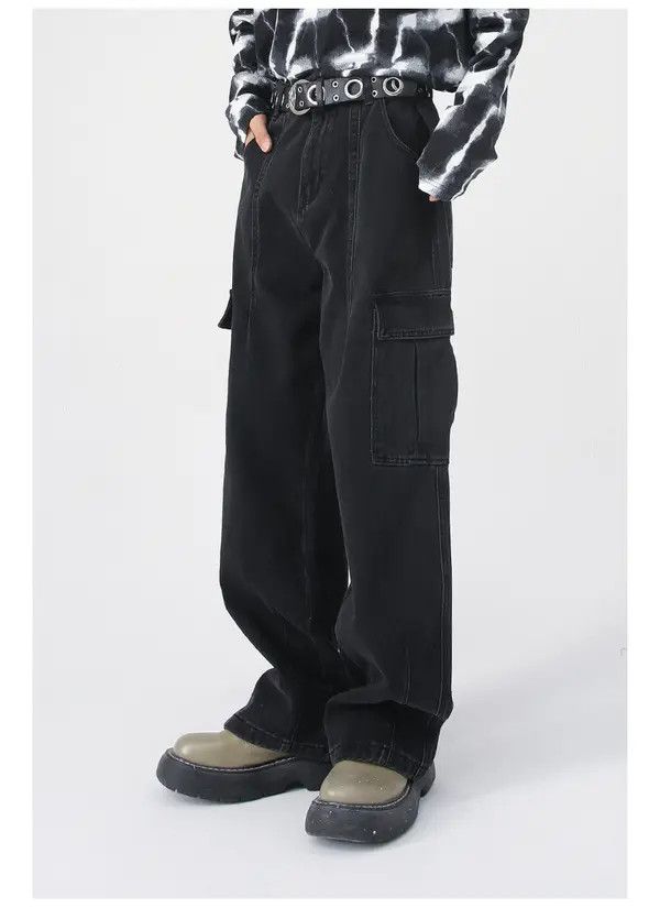 Japanese Brand Megumi x Yoko Street Wash Vintage Pocket Cargo Loose Jeans Size US 32 / EU 48 - 4 Thumbnail