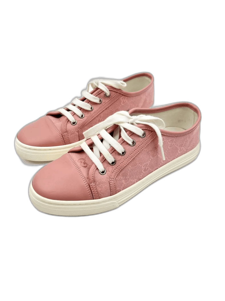 Gucci Gucci Pink Printed Sneakers Size 37.5-2505 Size US 7.5 / EU 40-41 - 1 Thumbnail