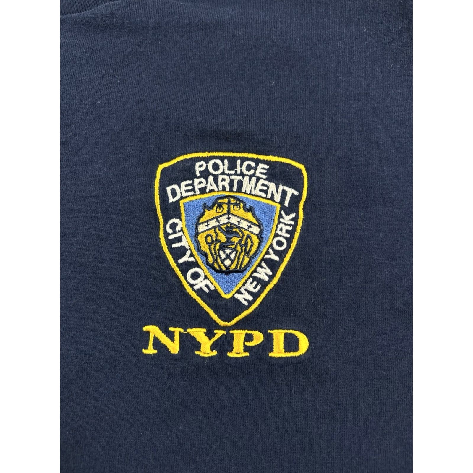 Fruit Of The Loom VINTAGE NYPD New York Police Embroidered Blue T Shirt XL Men Regular Size 90s Fruit of the Loom Mens Size US XL / EU 56 / 4 - 2 Thumbnail