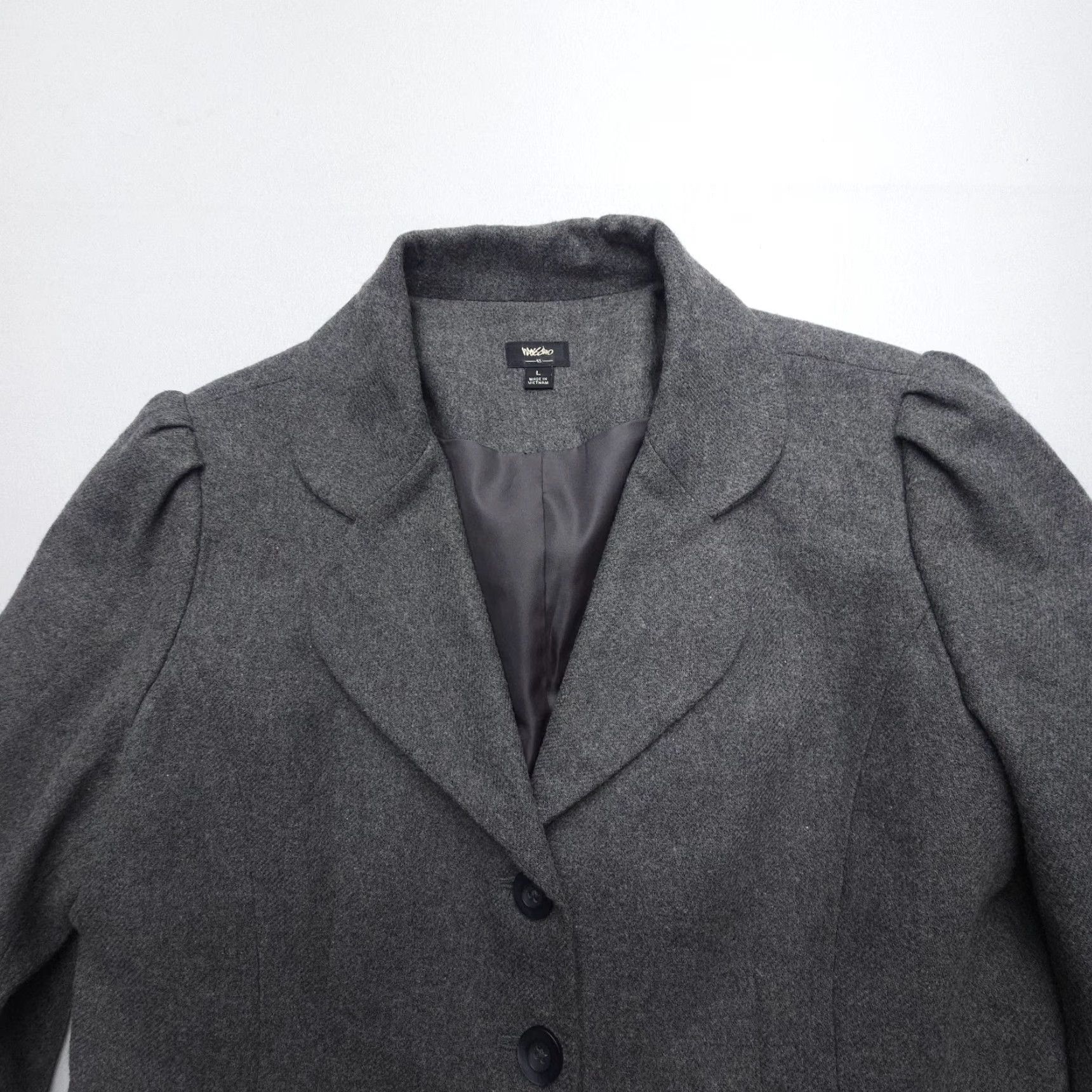 Mossimo Mossimo Blazer Women L Gray Wool Blend Long Sleeve 90s Preppy College Size L / US 10 / IT 46 - 4 Thumbnail