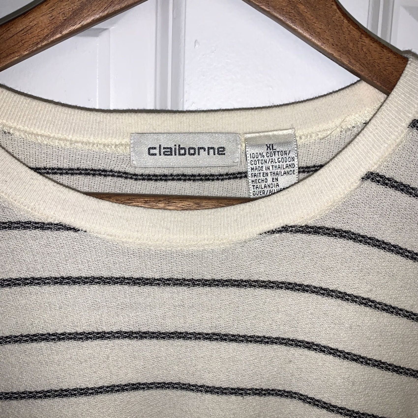 Liz Claiborne CLAIBORNE Shirt Mens Striped Short Sleeve 100% Cotton XL Multicolor Button-Up Size US 36 / EU 52 - 2 Thumbnail