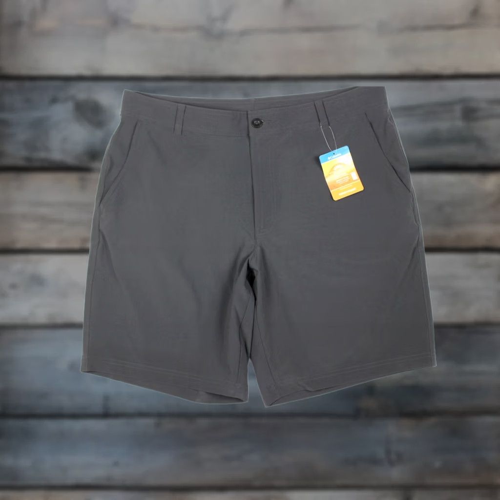 MILLY Columbia Mens Shorts 10 Mill Creek Size 38 Gray XM0944 011 Omni Shade Bermuda Flat Front Pockets UV Protection Easy Care Size US 38 / EU 54 - 1 Thumbnail