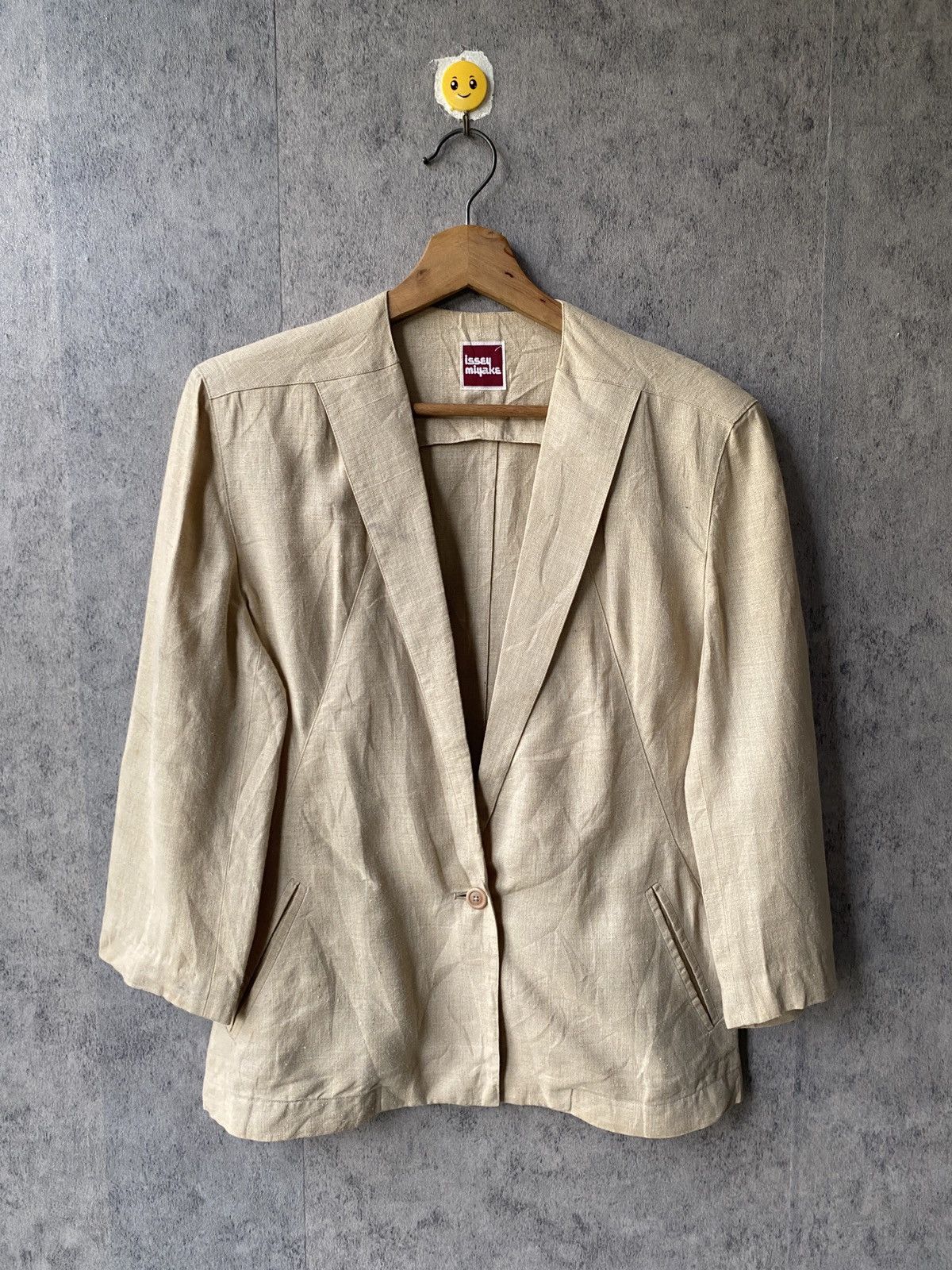 Issey Miyake Vintage 70s/80s Issey Miyake Square Label Linen Coat Jacket Size M / US 6-8 / IT 42-44 - 2 Thumbnail