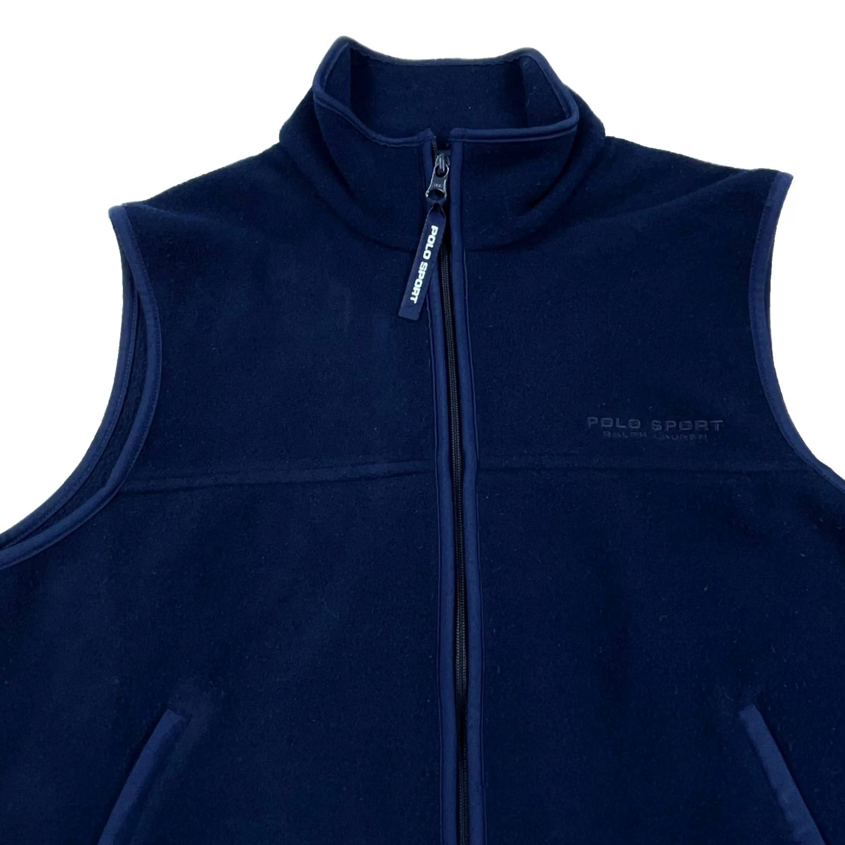 Ralph Lauren VINTAGE Ralph Lauren Vest Men M Navy Blue Fleece Zip Mock Neck Cotton Polyester Jacket Polo Golf Size US M / EU 48-50 / 2 - 3 Thumbnail