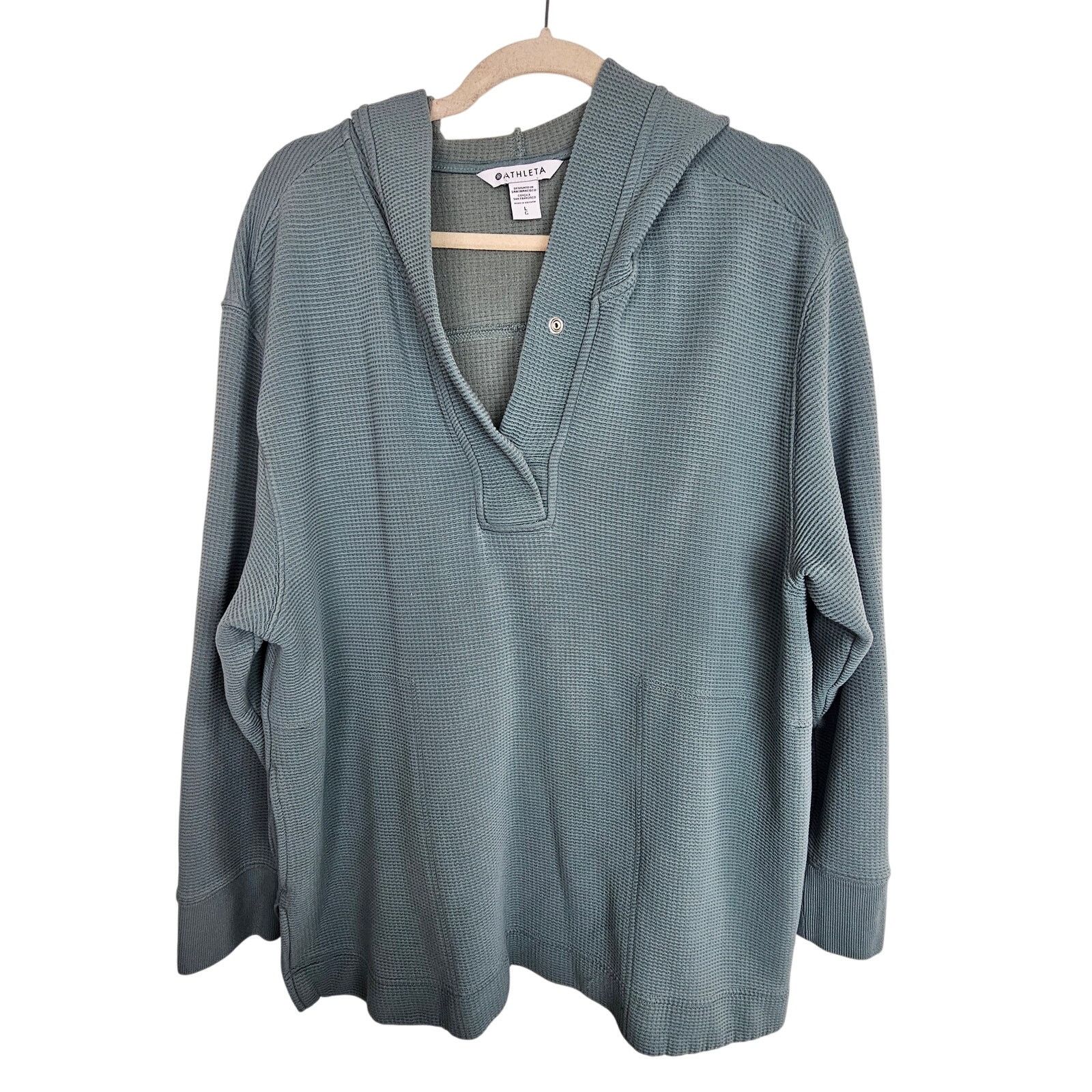 Athleta Athleta Coaster Luxe Waffle Hoodie Sweater Size L Activewear Size L / US 10 / IT 46 - 1 Thumbnail