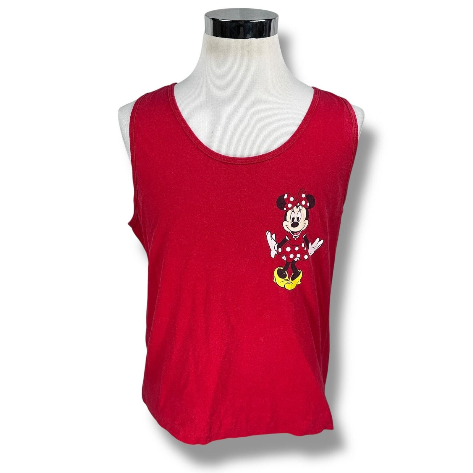 Disney Vintage Disney Minnie Mouse Tank Top Men’s XL Red Scoop Neck Size US XL / EU 56 / 4 - 1 Thumbnail