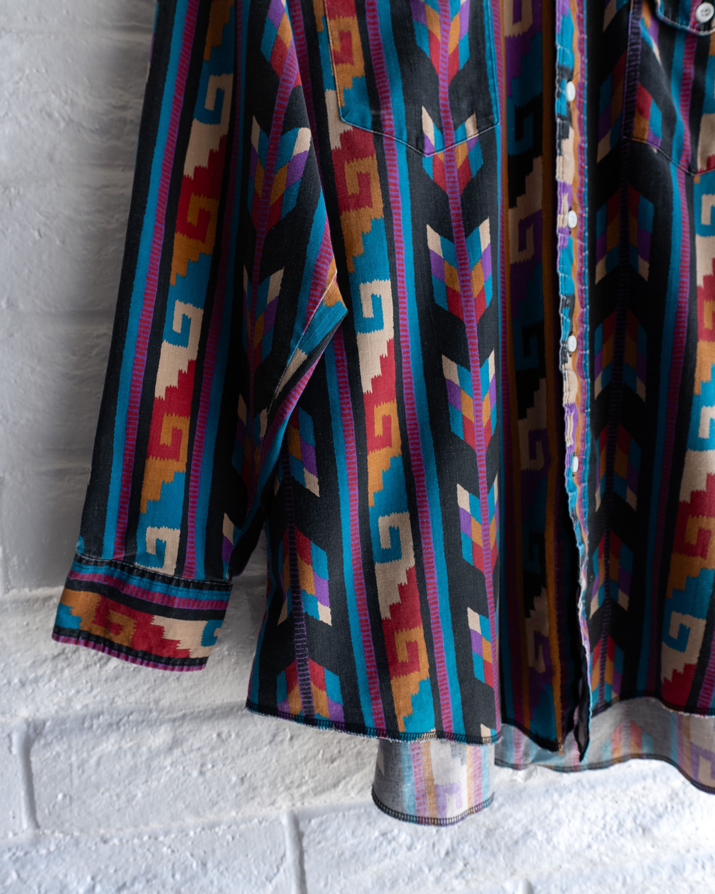 Wrangler Vintage 90s Wrangler Shirt XL Southwestern Brushpopper Aztec Size US XL / EU 56 / 4 - 10 Thumbnail