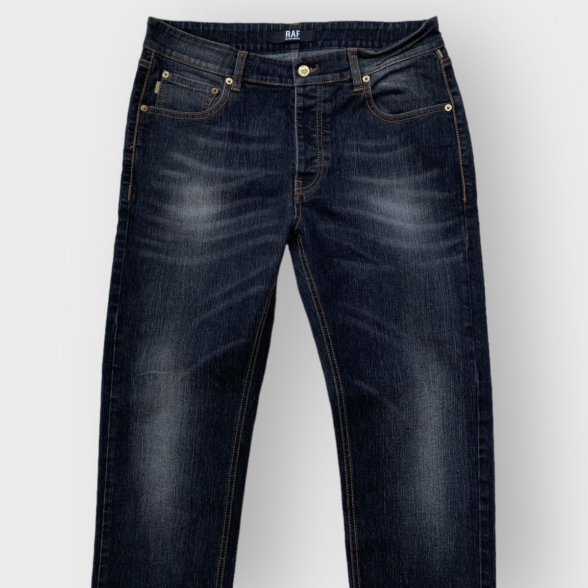 Raf Simons RAF by Raf Simons Waxed Denim Jeans | Grailed