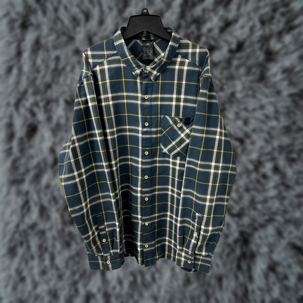 Adidas Adidas Shirt Mens XL Green Plaid Oxford Button Down Pocket Long Sleeve Logo Size US XL / EU 56 / 4 - 1 Thumbnail