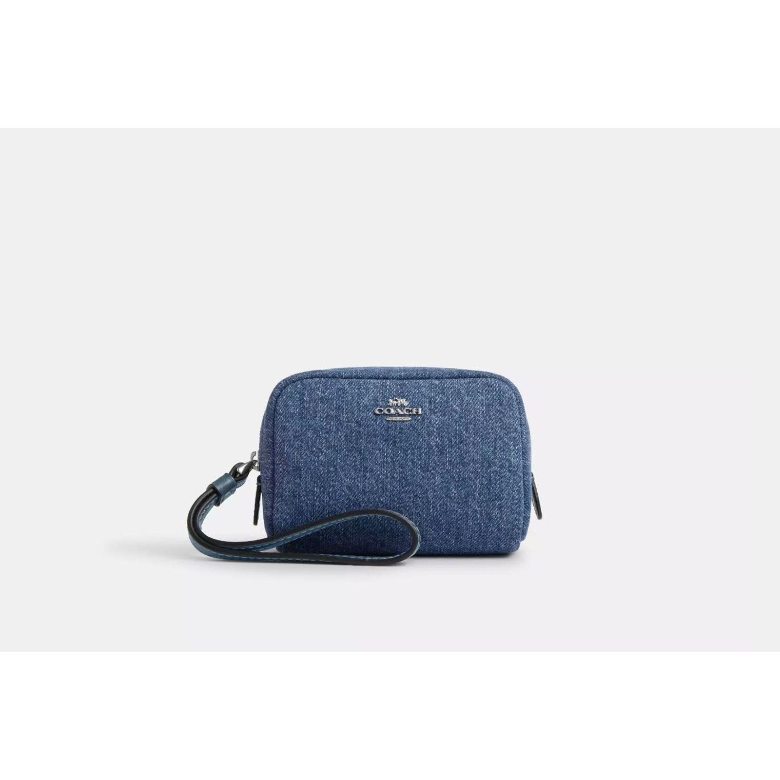 Coach NWT Coach CAP97 Pouch Wristlet IN denim/Silver/Indigo Size ONE SIZE - 5 Thumbnail