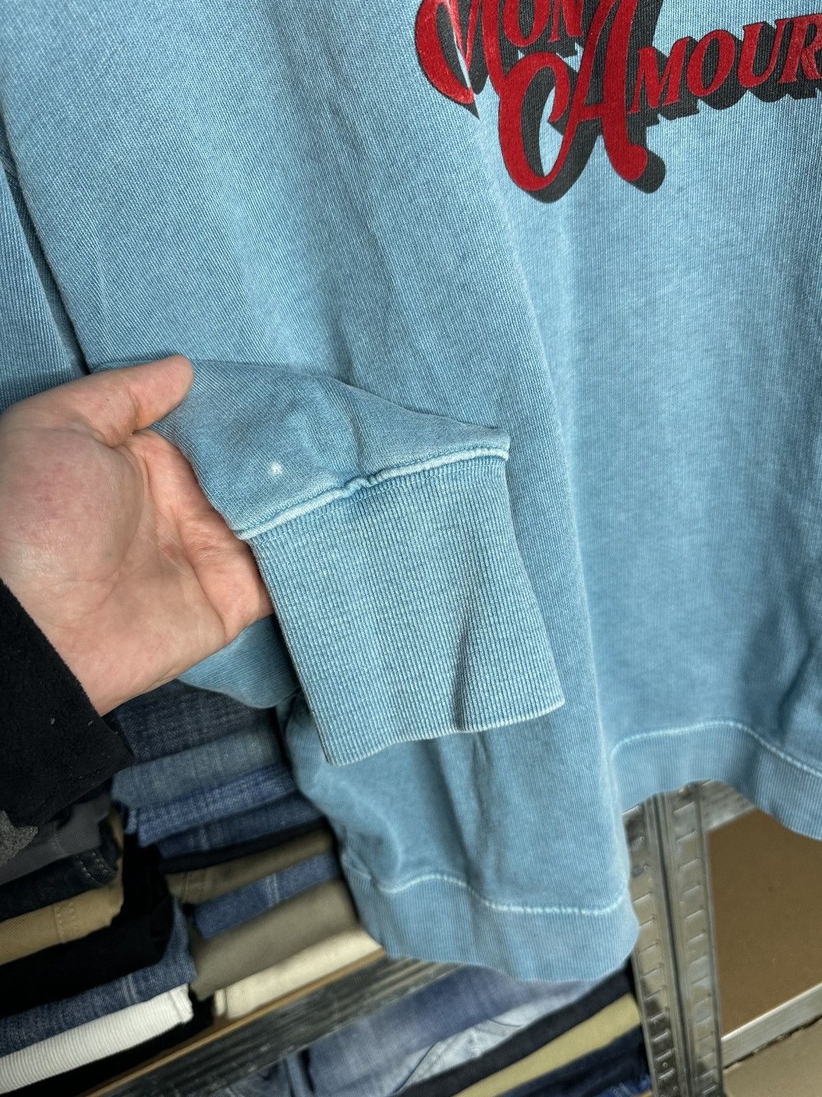 Zadig & Voltaire Zadig & Voltaire Oscar Mon Amour Blue Wash Sweatshirt Size M Size M / US 6-8 / IT 42-44 - 4 Thumbnail