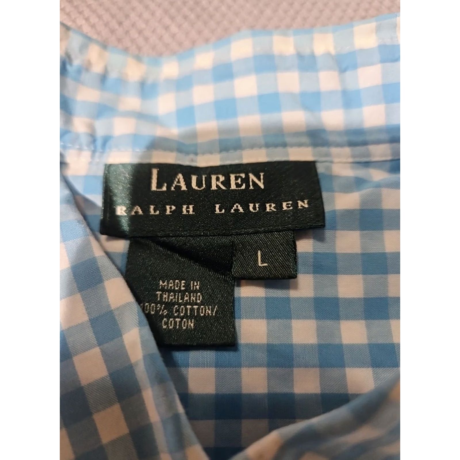 Ralph Lauren VINTAGE? No. Lauren Ralph Lauren Shirt Womens Large Blue Button Plaid Preppy Casual Oxford Size L / US 10 / IT 46 - 7 Thumbnail