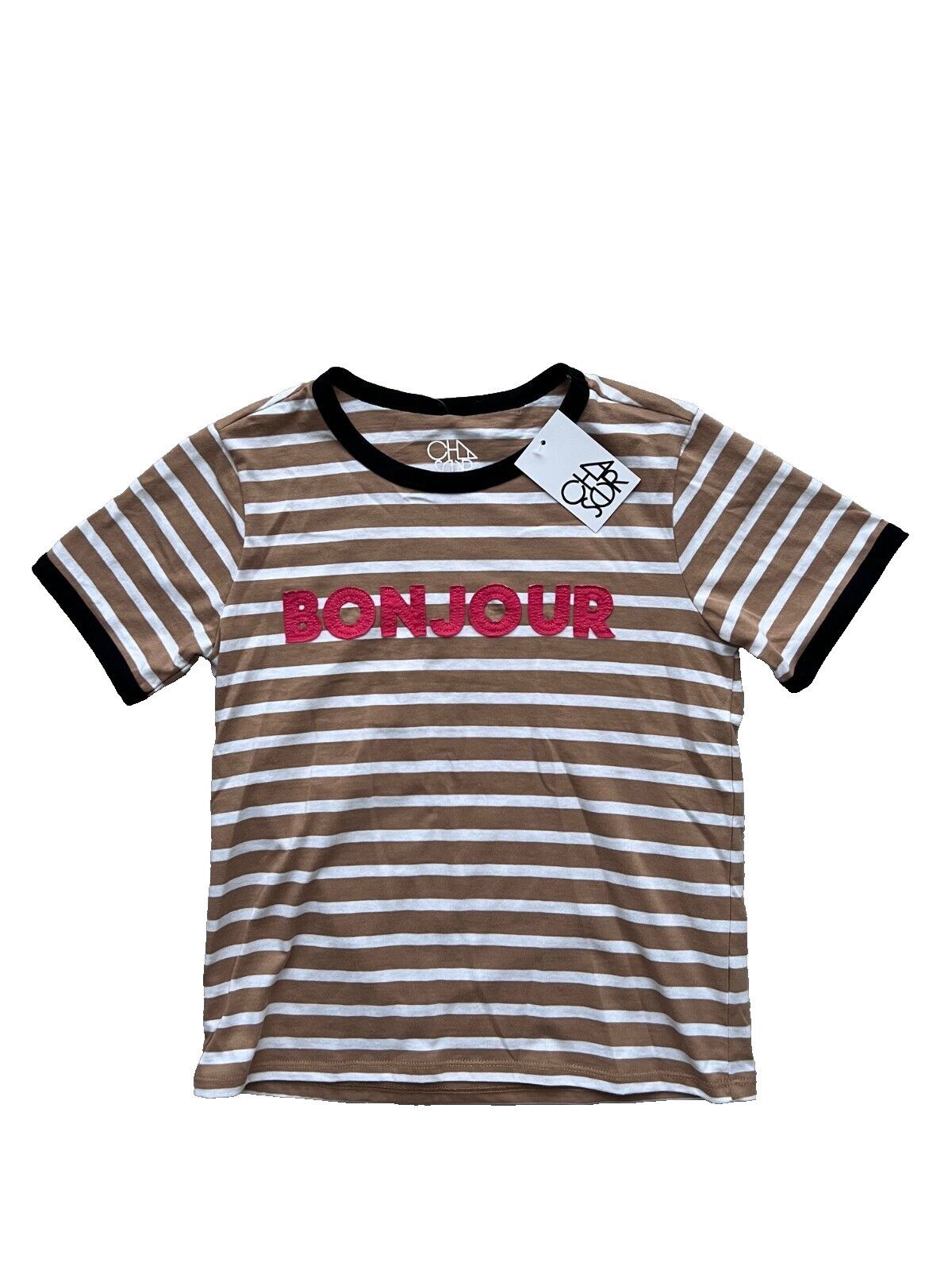 Chaser Brand Chaser Striped Bonjour Tee Brown / White ( XS ) Size XS / US 0-2 / IT 36-38 - 2 Thumbnail